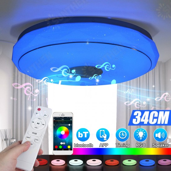 36W 220V LED Ceiling Light 256 RGB Music Speeker Dimmable Lamp APP Remote Bluetooth