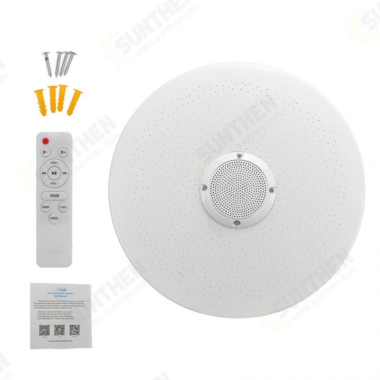 36W/60W 33CM Diameter Modern LED Music Ceiling Light RGB APP Bluetooth Speaker Down Lamp