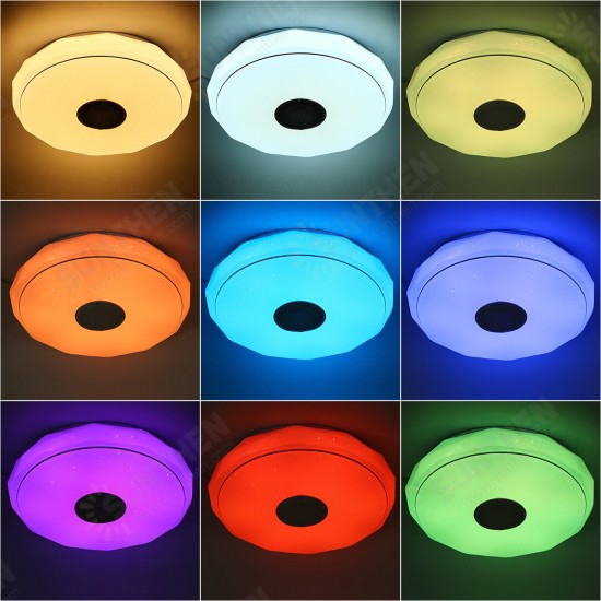 36W/60W 34CM Modern LED Music Ceiling Light RGB bluetooth Speaker Down Lamp APP+Remote Control