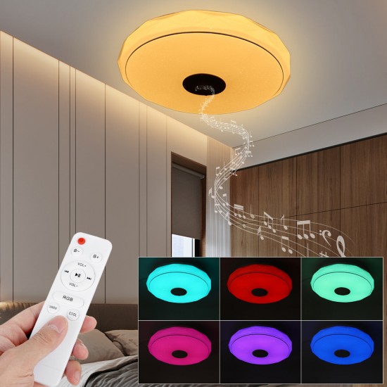 36W/60W 40CM Modern LED Music Ceiling Light RGB Bluetooth Speaker Down Lamp APP+Remote Control