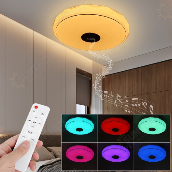 36W/60W 40CM Modern LED Music Ceiling Light RGB Bluetooth Speaker Down Lamp APP+Remote Control