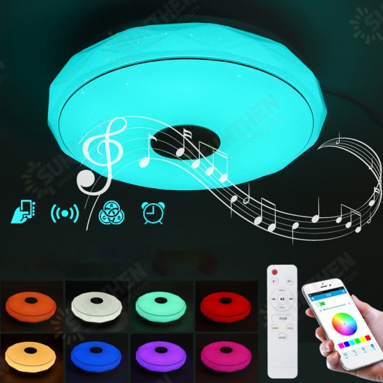 36W/60W 40CM Modern LED Music Ceiling Light RGB Bluetooth Speaker Down Lamp APP+Remote Control