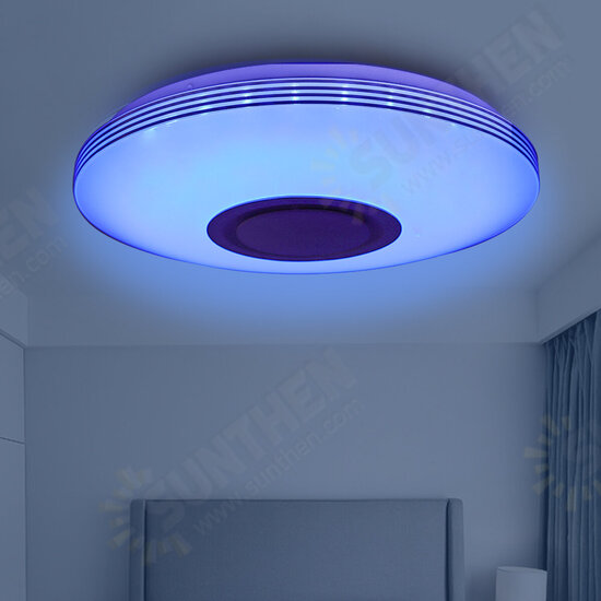 39CM RGB bluetooth WIFI LED Ceiling Light Dimmable Music Speaker Lamp With Remote Control for Indoor Home 85-265V