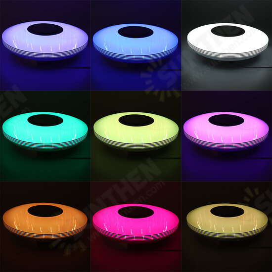 39CM RGB bluetooth WIFI LED Ceiling Light Dimmable Music Speaker Lamp With Remote Control for Indoor Home 85-265V