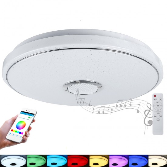 40cm 48W Wifi RGB LED Bluetooth Play Music Smart Ceiling Light Dimmable APP Intelligent Voice Remote Works with Alexa Google Home