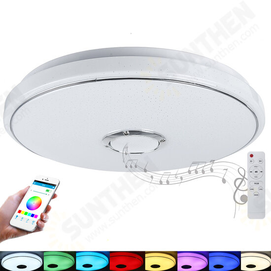 40cm 48W Wifi RGB LED Bluetooth Play Music Smart Ceiling Light Dimmable APP Intelligent Voice Remote Works with Alexa Google Home