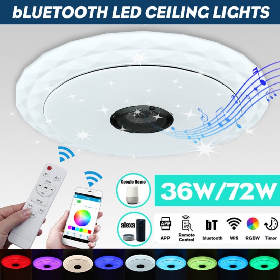 45cm WIFI LED Ceiling Light RGB Bluetooth Music Speeker Dimmable Lamp APP