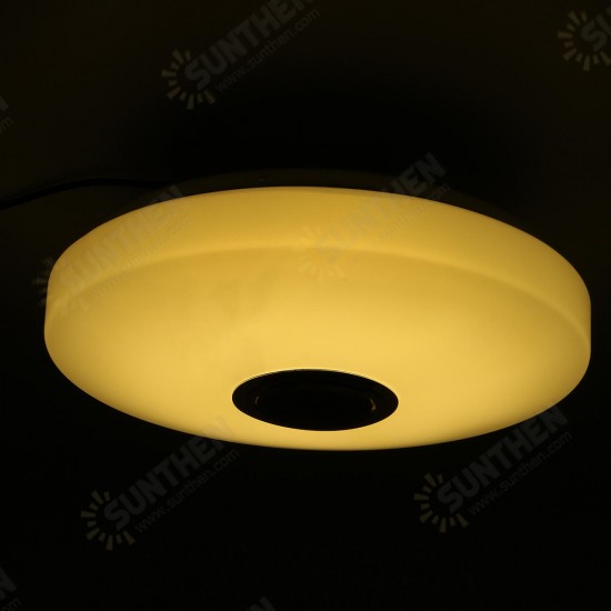 48W Dimmable LED Music Ceiling Light bluetooth Speaker Down Fixture Lamp Modern