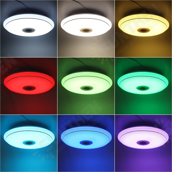 50cm AC85-265V LED RGB Music Ceiling Lamp APP+Remote Control Smart Ceiling Light Works w/ Google Home Alexa