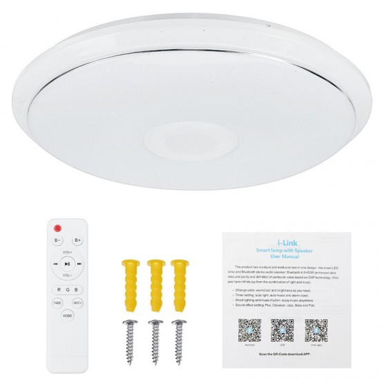 50cm AC85-265V LED RGB Music Ceiling Lamp APP+Remote Control Smart Ceiling Light Works w/ Google Home Alexa