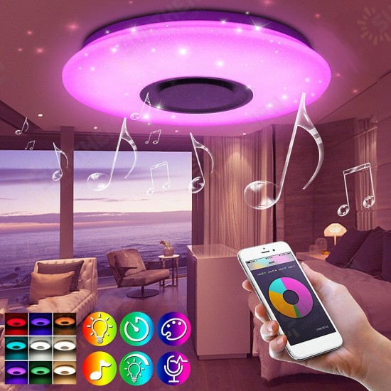 60W AC220V 102LED Starry Lampshade LED Intelligent Ceiling Lamp Bluetooth Music Smart Ceiling Light APP+Remote Control