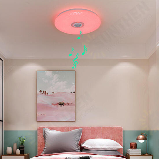 60W Smart LED Ceiling Light RGB bluetooth Music Speaker Dimmable Lamp APP Remote