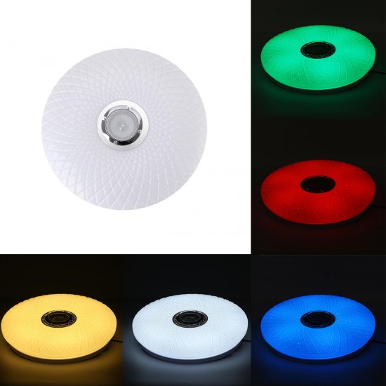 60W Smart LED Ceiling Light RGB bluetooth Music Speaker Dimmable Lamp APP Remote