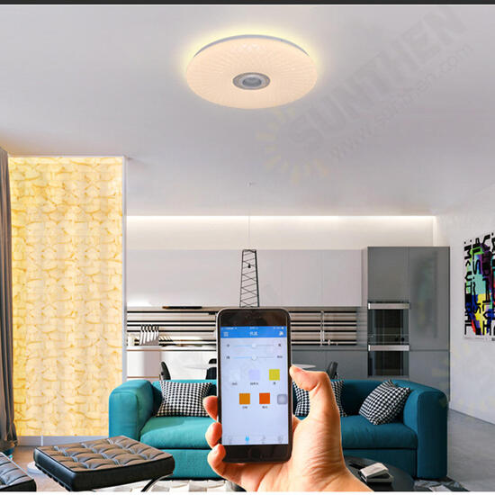 60W Smart LED Ceiling Light RGB bluetooth Music Speaker Dimmable Lamp APP Remote