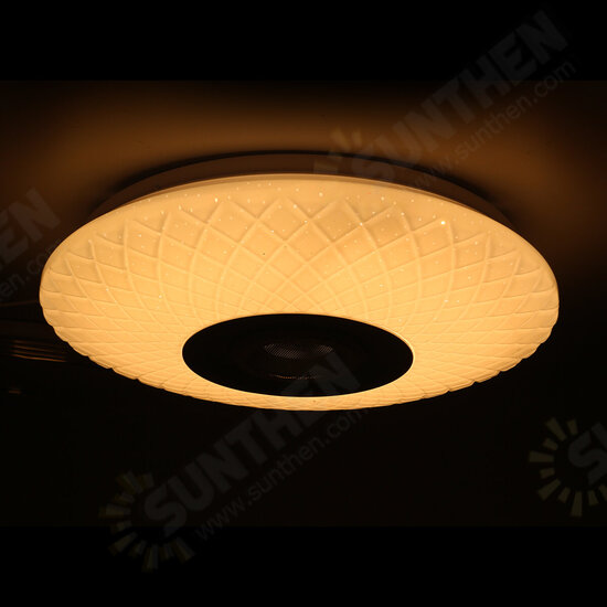 72W RGB Music Coloured LED Ceiling Light Dimmable Lamp bluetooth + APP Control AC180V~265V