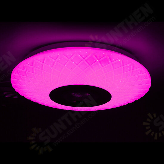 72W RGB Music Coloured LED Ceiling Light Dimmable Lamp bluetooth + APP Control AC180V~265V