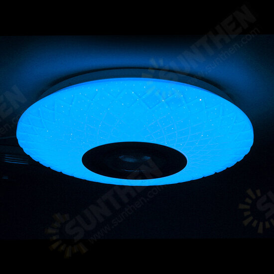 72W RGB Music Coloured LED Ceiling Light Dimmable Lamp bluetooth + APP Control AC180V~265V