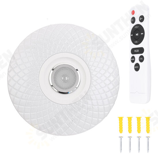 72W RGB Music Coloured LED Ceiling Light Dimmable Lamp bluetooth + APP Control AC180V~265V