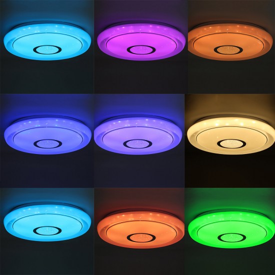 AC110-240V bluetooth WiFi LED Ceiling Light 2835SMD RGB Music Speaker Dimmable Lamp + Remote Control