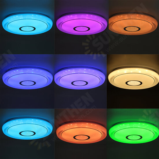 AC110-240V bluetooth WiFi LED Ceiling Light 2835SMD RGB Music Speaker Dimmable Lamp + Remote Control