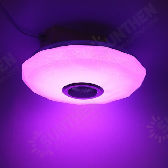 AC180-265V Modern RGBW LED Ceiling Light bluetooth App Music Speaker Lamp + Remote Control