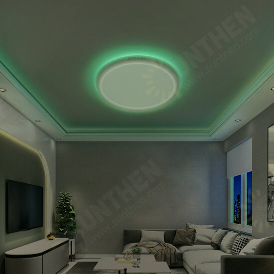 BW-CLT1 LED Smart Ceiling Light with Main Light and RGB Atmosphere Light 2700-6500K Adjustable Temperature APP Remote Control Optional&DIY Scene Mode