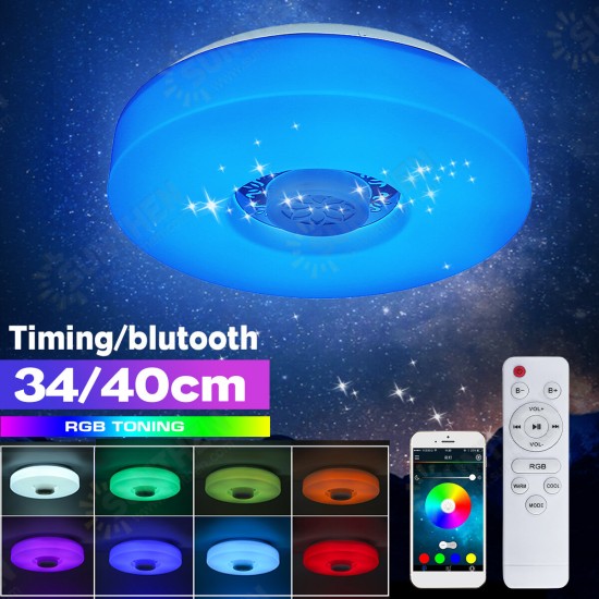 Bluetooth LED Ceiling Light RGB 3D Surround Sound Music Dimmable Lamp APP Remote