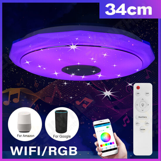 Bluetooth WIFI LED Ceiling Light 256 RGB Music Speeker Dimmable Lamp APP Remote