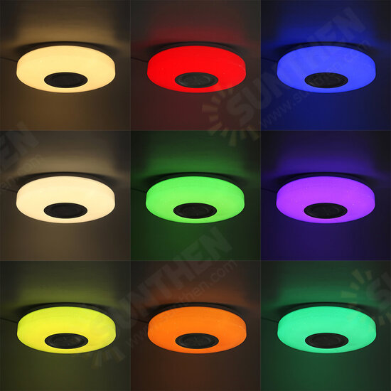 Bluetooth WIFI LED Ceiling Light RGB Music Speaker Dimmable Lamp APP Remote Room