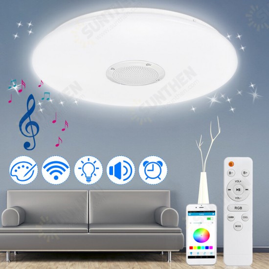 Dimmable 36W 220V LED Smart Ceiling Light Ceiling Lamp Bluetooth Speaker APP Remote