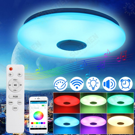 Dimmable 36W 220V LED Smart Ceiling Light Ceiling Lamp Bluetooth Speaker APP Remote