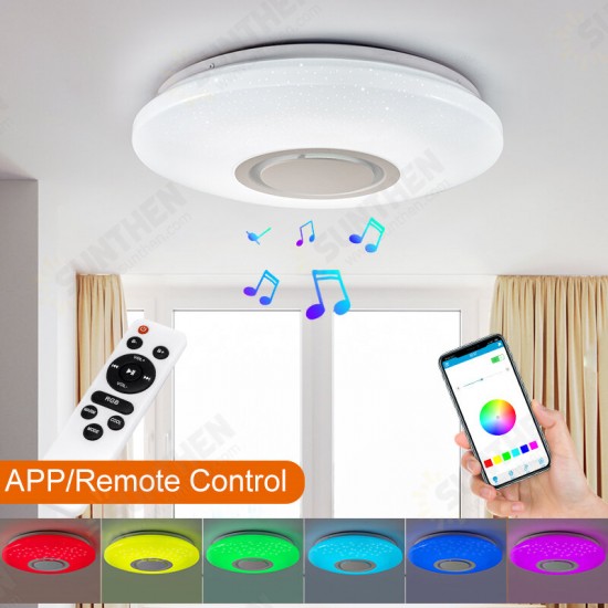 Dimmable LED RGBW Ceiling Light bluetooth Music Speaker Lamp APP Remote Control