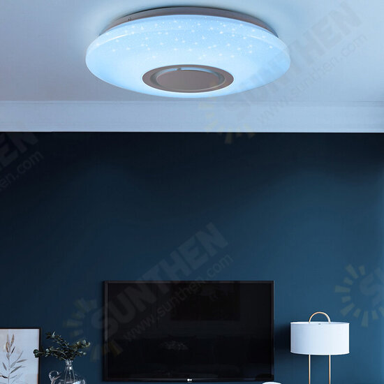 Dimmable LED RGBW Ceiling Light bluetooth Music Speaker Lamp APP Remote Control