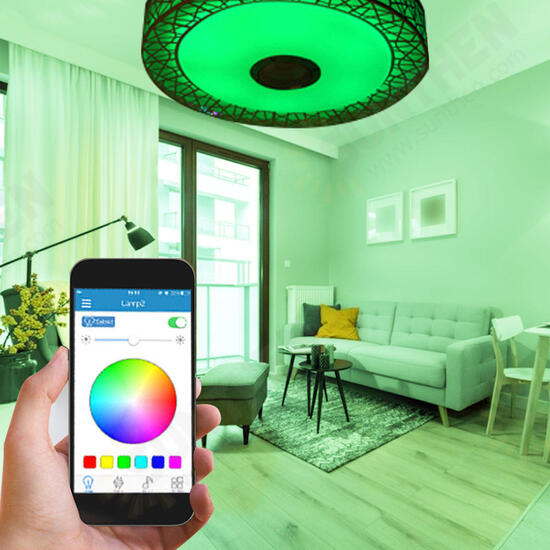 LED RGB Ceiling Light bluetooth Sound Lamp APP Remote Control 100-240V