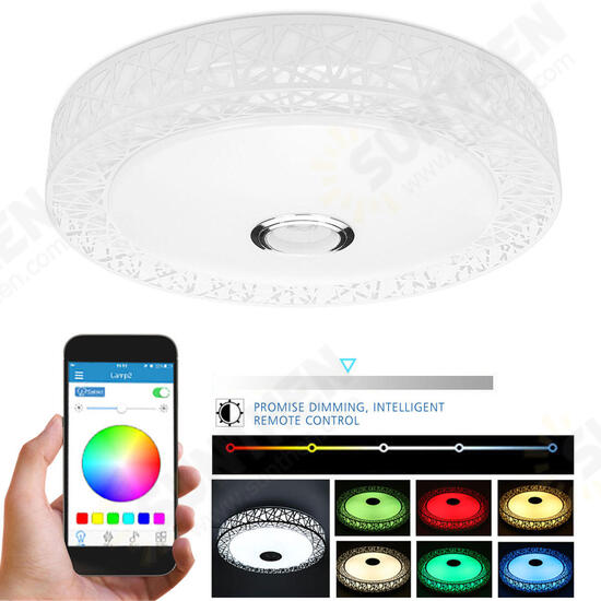 LED RGB Ceiling Light bluetooth Sound Lamp APP Remote Control 100-240V