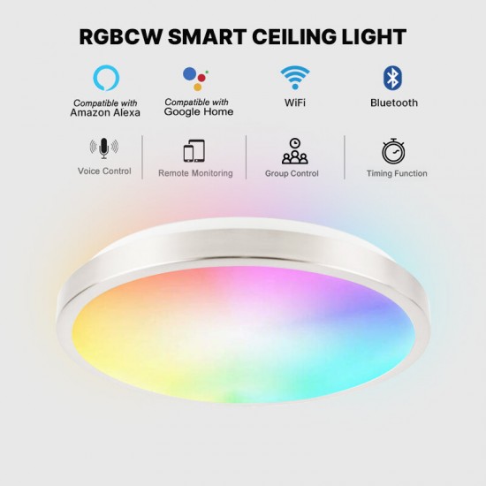 SR01 15W/20W RGB Dimmable Wifi Smart LED Ceiling Light APP Control Voice Control Works with Alexa Google Assistant Tuya