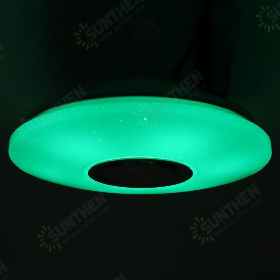 Modern 60W RGB LED Ceiling Light bluetooth Music Speaker Lamp Remote APP Control