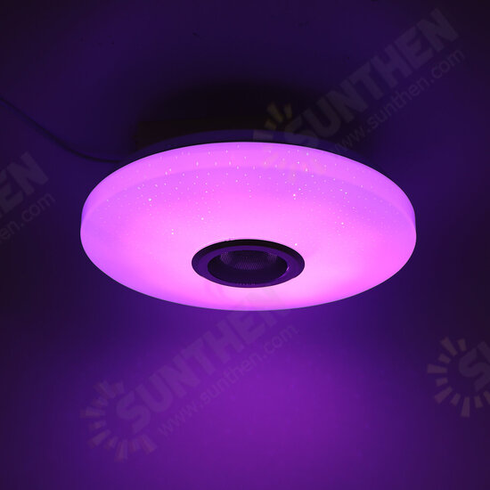 RGBW LED Ceiling Light Music Speaker Lamp Bluetooth APP + Remote Control Bedroom Smart Ceiling Lamp