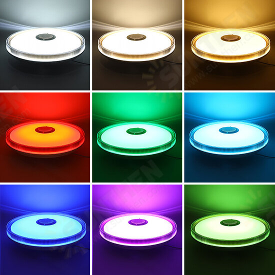 bluetooth WiFi LED RGB Music Ceiling Lamp+Remote Control for Kitchen Bedroom Bathroom 85-265V/220V/110-220V