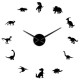 47 Inch Jurassic Dinosaurs Wall Art T-Rex DIY Large Wall Clock Kids Room Decoration Giant Frameless Wall Clock Dino Modern Clock Watch