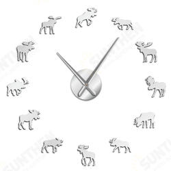 47 Inch Wildlife Moose DIY Giant Wall Clock Moose Silhouette Decorative Frameless Wall Watch Modern Nature Animal Wall Art Hunting Clock 47 Inch Wildlife Moose DIY Giant Wall Clock Moose Silhouette Decorative Frameless Wall Watch Modern Nature Animal Wall Art Hunting Clock
