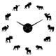 47 Inch Wildlife Moose DIY Giant Wall Clock Moose Silhouette Decorative Frameless Wall Watch Modern Nature Animal Wall Art Hunting Clock