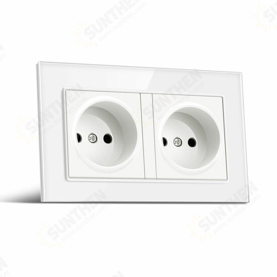 Socket Switch 86*86 PC Glass Panel Eu German France Plug Wall Socket Smart Home Series Switch