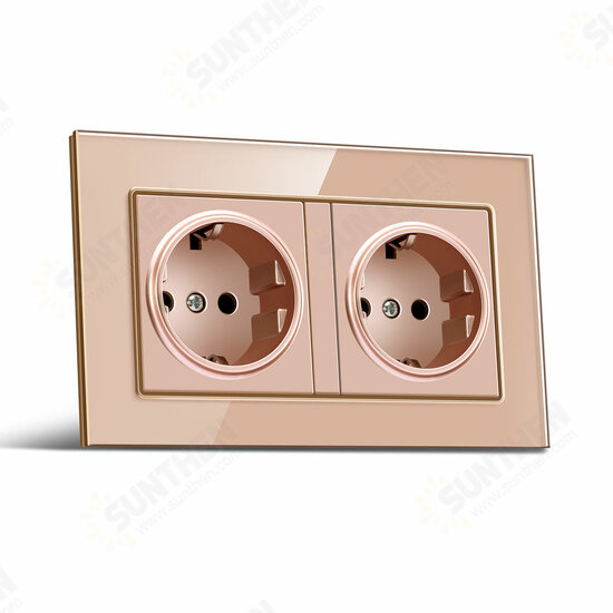 Socket Switch 86*86 PC Glass Panel Eu German France Plug Wall Socket Smart Home Series Switch