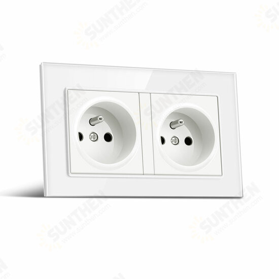 Socket Switch 86*86 PC Glass Panel Eu German France Plug Wall Socket Smart Home Series Switch