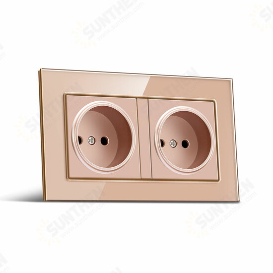 Socket Switch 86*86 PC Glass Panel Eu German France Plug Wall Socket Smart Home Series Switch