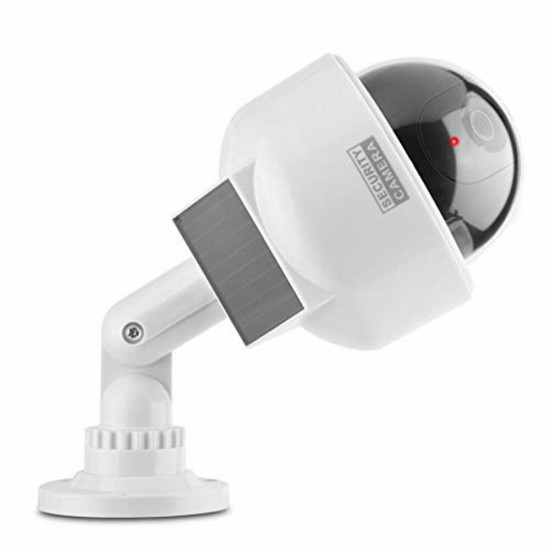 CCTV Dummy Camera Solar Power Video Surveillance Outdoor Fashing Red LED Simulation PTZ Battery Security Dome Cam
