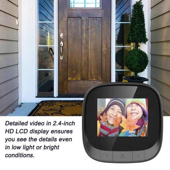 DD3 2.4inch Smart Doorbell IR Night Vision Door Peephole Camera Photo Recording Digital Display Video Door Bell