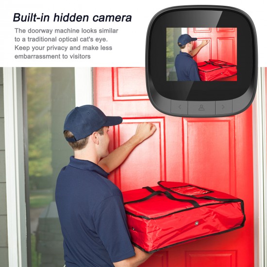 DD3 2.4inch Smart Doorbell IR Night Vision Door Peephole Camera Photo Recording Digital Display Video Door Bell