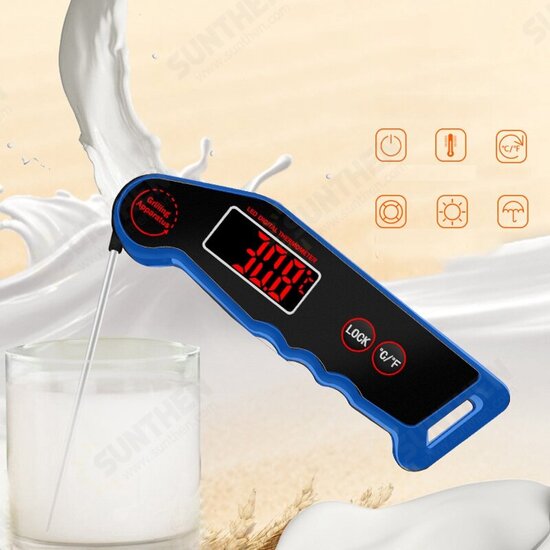 LED Meat Thermometer Digital Thermometer Fast Reading in 3 Seconds with Backlight and Calibration For Kitchen